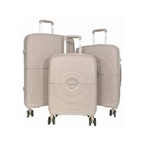 David Jones Lot 3 valises rigides dont 1 valise cabine TSA PETE Taupe - Publicité