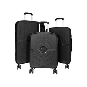 David Jones Lot 3 valises rigides dont 1 valise cabine TSA PETE Noir - Publicité