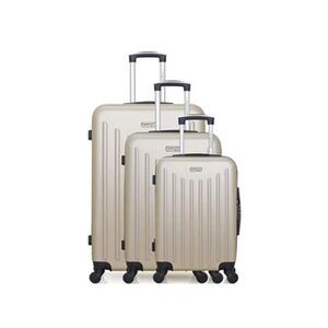 American Travel set de 3 valises rigides brooklyn - beige - Publicité