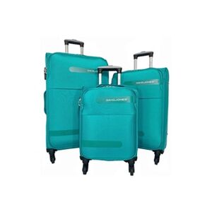 David Jones Lot de 3 valises dont 1 valise cabine souples Bleu turquoise - Publicité
