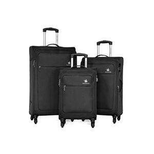 David Jones Lot de 3 valises souples extensibles dont 1 cabine Noir - Publicité