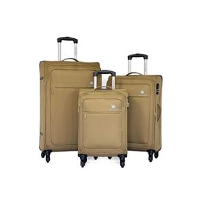 David Jones Lot de 3 valises souples extensibles dont 1 cabine Champagne - Publicité