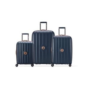 Delsey PARIS - ST TROPEZ - Set de 3 valises rigides 55cm/ 67cm/ 76,5cm - Bleu marine - Publicité