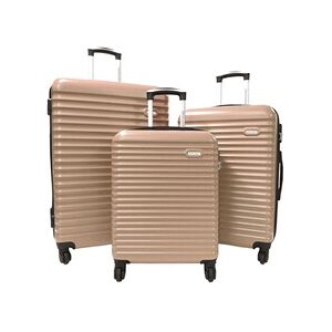 David Jones Lot 3 valises rigides dont 1 valise cabine ABS Camel - Publicité