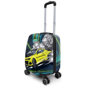 Kids Nefti Phosphorous Yellow Car Patterned Valise Enfant 16756