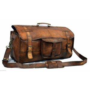 Vintage Goat leather Bags Sac de voyage en cuir fait à la main, sac de voyage, sac de voyage, week-end, vacances - Publicité