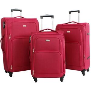 TTS DIFFUSION ALISTAIR Plume 2.0 – Set de 3 Valises 58cm-68cm-78cm - Toile Souple - Marque française - Garantie 2 ans en France - Rouge - Publicité