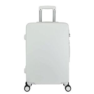 LANAZU Valise à roulettes de Grande capacité, Valise à Main à Fermeture éclair, Valise à Mot de Passe Anti-Stress pour Voyage étudiant, adaptée au Voyage (White 28 inches) - Publicité