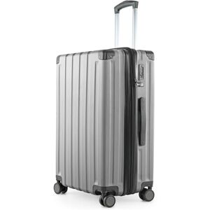 Hauptstadtkoffer Q-Damm Maleta mediana de carcasa dura, TSA, 4 ruedas, equipaje de registro Con expansión de volumen de 6 cm, 68 cm, 89 L, Plata - Publicité