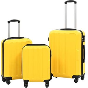 vidaXL Valise Rigide 3 pcs Set de Valises Sac à roulettes Cabine Trolley à Main Bagage de Voyage Ensemble de Bagages Valise de Vacances Jaune ABS - Publicité