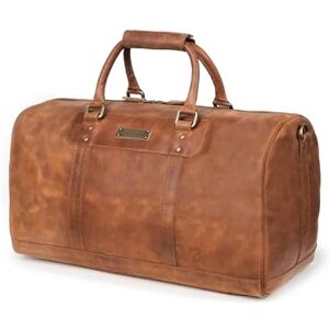 DRAKENSBERG Weekender 'John' Sac de Voyage en Cuir Élégant pour Hommes et Femmes, Compatible avec Les Bagages à Main, 40L Cannelle-Marron, - Publicité