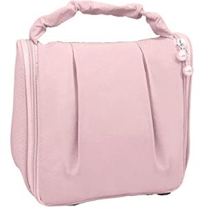 TrueLux Trousse de toilette de voyage à suspendre (beige, taille moyenne), organiseur de produits de toilette tendance et exquis pour femme et fille, Rose fille., Ins - Publicité