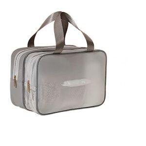 Aintap Trousse de Toilette de Voyage Portable pour Homme et Femme – Rangement séparé, adaptée pour Les Voyages d'affaires – Couleur argentée élégante – Taille Pratique - Publicité