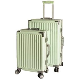 DOFFO Valise à roulettes à Cadre en Aluminium à Grain Vertical avec boîte de Mot de Passe de Voyage de Grande capacité, résistante à l'usure et légère (Light Green 20) - Publicité