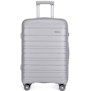 Kono Grande Valise Trolley 76cm Valise Rigide Enregistrement en Polypropylène Ultra Léger à 4 roulettes avec Serrure TSA Intégré 100L (Gris) - Publicité