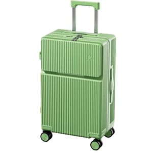 KJHYYPP Valise à roulettes rigide multifonction, double roulettes, serrure TSA, interface de charge USB, pour loisirs/affaires, Vert, 74 cm - Publicité