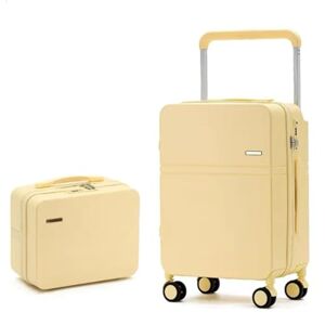 CAULO Ensembles de Bagages 2 pièces avec Roues Spinner TSA Lock valises à roulettes de Voyage rigides 20 Pouces et étui à cosmétiques 13 Pouces (Yellow 24in) - Publicité