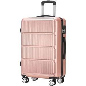 BKEKM Bagages Cabine Valise à roulettes à Rayures, Valise à Serrure à Combinaison à Trois Positions, résistante à l'usure et Absorbant Les Chocs Poids léger - Publicité