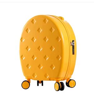 PRUJOY Valise à roulettes avec Mot de Passe à Roue Universelle muette à 360 degrés, avec Serrure à Combinaison TSA, Valise à roulettes réglable (Yellow 47 * 24 * 58CM) - Publicité