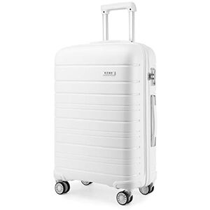 Kono Grande Valise Trolley 76cm Valise Rigide Enregistrement en Polypropylène Ultra Léger à 4 roulettes avec Serrure TSA Intégré 100L (Blanc) - Publicité