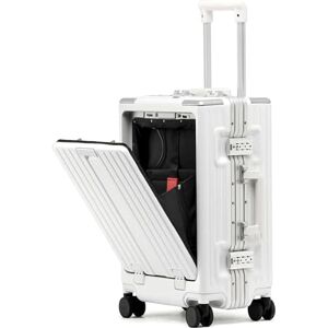 NICRX Bagage Valises à roulettes Bagage à Main de Grande capacité avec Port de Chargement USB Valise légère à Serrure douanière TSA Résistant aux Chocs (Color : White, Size : 24 in) - Publicité