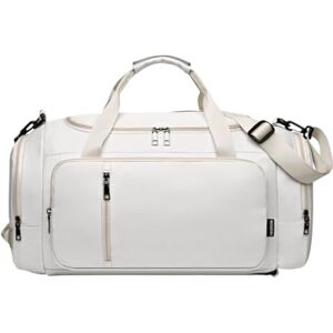 Habrur Sac de Sport Sacs de Voyage Sac À Vêtements De Voyage en Tissu Oxford 20 Pouces, Sac Polochon À Porter pour Vêtements pour Femmes, Sac De Sport Sac de Voyage (Color : White, Size : 53 * 24 * 24 cm) - Publicité