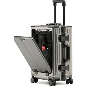 LUTFI Bagage Valises à roulettes Bagage à Main de Grande capacité avec Port de Chargement USB Valise légère à Serrure douanière TSA Léger et résistant (Color : Gris, Size : 24 in) - Publicité