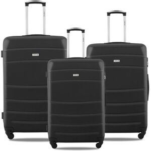 TORTUE Lot de 3 valises,Valise de Voyage,Coque Rigide ABS, Trolley Set de Valises, Serrure à Glissière Incluse, Rulettes 360°(55 cm, 65 cm, 75 cm)(Nior) - Publicité