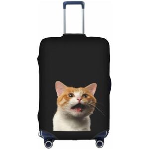 Aotmany Housse de bagage de voyage noire pour bagage de 45,7/61/71,1/81,3 cm, housse de protection élastique avec fermeture éclair dissimulée pour valise à roulettes approuvée par la TSA, Chat surpris - Publicité