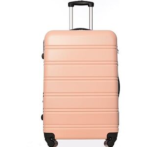 HAINEW Valise rigide légère en ABS Valise rigide extensible Avec roulettes pivotantes et serrure Convient pour les voyages et les voyages d'affaires, Rose, XL-52×32×78cm, Trolleys rigides avec - Publicité