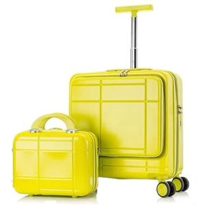 WYRMB Ensemble de 2 Bagages de Voyage rigides et légers de 20 Pouces avec Serrure, Valise à roulettes pour Femmes (Jaune) - Publicité