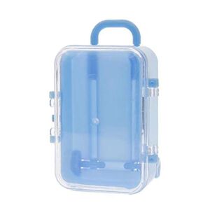 Juwaacoo Mini valise de voyage bleue à roulettes, boîte de rangement, boîte à bagages, valise à roulettes, jouet - Publicité