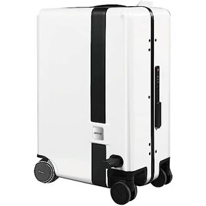 LANAZU Les valises électriques intelligentes suivent automatiquement Les Bagages et Peuvent Charger Le téléphone Portable avec Application de contrôle, Valise d'équitation (White) - Publicité