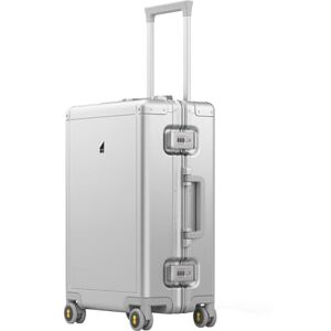 LEVEL8 Bagage à Main Cabine Aluminium Trolley Légère et Rigide avec Organisateur de Valise 4 Pièces, Pour Voyage avec 4 roulettes Doubles Pivotantes et Serrure TSA, 50CM, 35L, Argent - Publicité