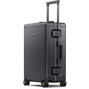 LEVEL8 Bagages Cabine Aluminium Bagage à Main Trolley Légère et Rigide avec Organisateur de Valise 4 Pièces, Valise de Voyage avec 4 roulettes Doubles Pivotantes et Serrure TSA, 50CM, 35L, Gris Foncé - Publicité