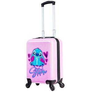 Disney Carry on Baggage Voyage, Coque Rigide Légère Valise 4 Roues avec Poignée (Rose Stitch Petite) - Publicité