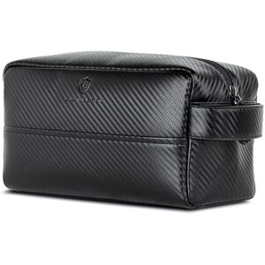 VON HEESEN Trousse de toilette pour homme et femme, Noir carbone., 1 compartiment principal - Publicité