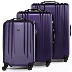 FERGÉ Set de 3 valises rigides à 4 roulettes Marseille   Lot de 3 Trolley Voyage   Ensemble de Bagages Violet - Publicité