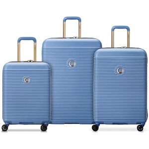 DELSEY PARIS Freestyle Set de 3 valises rigides 55cm/ 66,5cm/ 76cm Bleu Ciel - Publicité