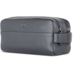 VON HEESEN Trousse de toilette pour homme et femme, bleu foncé, 2 compartiments principaux - Publicité