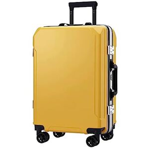 PRUJOY Valise à roulettes avec Cadre en Aluminium, Ports de Chargement USB, Serrure à Combinaison TSA 20 pouces/22 pouces/24 pouces/26 Pouces (Yellow 22 in) - Publicité