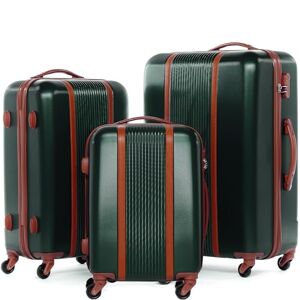 FERGÉ Set de 3 valises rigides à 4 roulettes Milano   Lot de 3 Trolley Voyage   Ensemble de Bagages Vert - Publicité