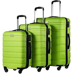 PIPONS Valise Cabine Ensemble De 3 Bagages en ABS avec Serrures TSA, Comprend des Valises Spinner De 20", 24", 28" Valise de Voyage (Color : Grün, Size : 20+24+28in) - Publicité