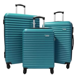 David Jones, Set de Bagages Ba10343new, 3 valises, 4 Roues 360°, Turquoise - Publicité