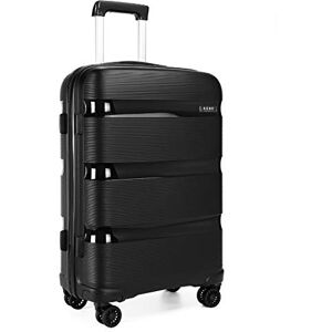 Kono Valise Trolley Taille Moyenne 65cm Valise de Transport Rigide en Polypropylène Légere à 4 roulettes avec Serrure TSA Intégré 66L, Noir - Publicité