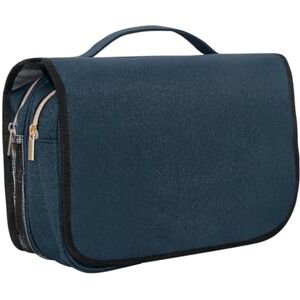 BLUE BREEZE Trousse de toilette pour homme et femme, trousse de toilette suspendue avec crochet, trousse de maquillage de voyage organisateur pour accessoires, shampooing, articles de toilette, bleu, - Publicité