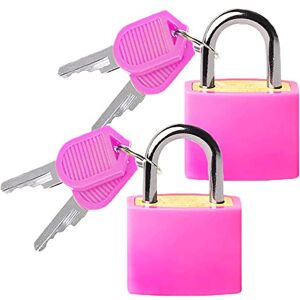 LeFeirr Cadenas Valise avec Clés  Bagages Petit Serrures à Bagages pour Sacs de Casier de Gym de Voyage Valises de Vacances, Lot de 2, Rose - Publicité