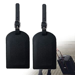 ZoeTekway Lot de 2 étiquettes de bagage en cuir synthétique avec porte-nom pour valise, voyage, entreprise (noir) - Publicité