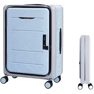 LYFDPN 3-Speed Adjustable Trolley Carry on Luggage Front Open Suitcase with Universal Wheel Boarding Luggage Easy to Move (Light Blue 20 in) - Publicité