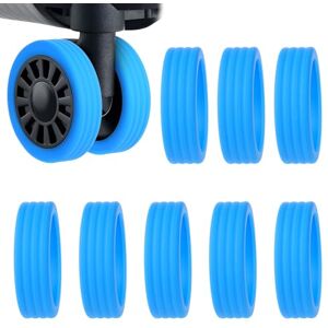 DSLSQD Lot de 8 housses de roue de bagages en silicone anti-rayures pour valises ou chaises de bureau, bleu - Publicité